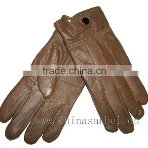 Tan Color Lady Real Genuine Leather Gloves thumbnail-1