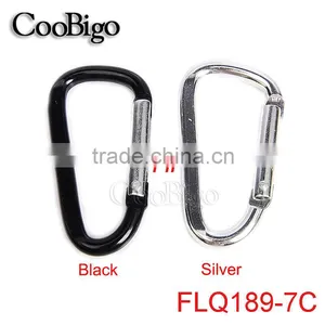 Aluminum Spring Flat Carabiner Snap Hook Hanger Keychain Hiking Camping #FLQ189-7C(Mix-s) thumbnail-1
