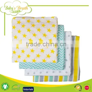 MS-07 Soft Cotton Baby Muslin Swaddle Blanket 47'*47' 4 Pack After Washed Supplier's Choice thumbnail-3