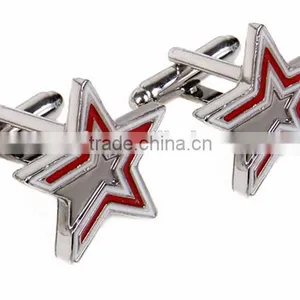 New Fashion Custom Metal Cufflinks With Star Shape for Wholesale thumbnail-2