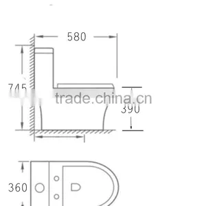 Dennis 2045 Siphon High Quality Small Mini Toilet Bowl thumbnail-2