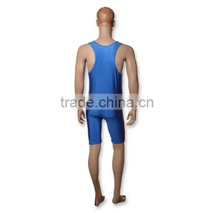 Custom Cheap Cool Dry Sublimation Spandex Wrestling Singlets thumbnail-4