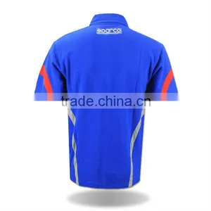 Wholesale Plus Size Clothing Blue Cotton Polo Shirt Design thumbnail-2