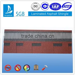 Cheap Red Color Double-layer /Laminated Asphalt Shingle For Roofing System thumbnail-1