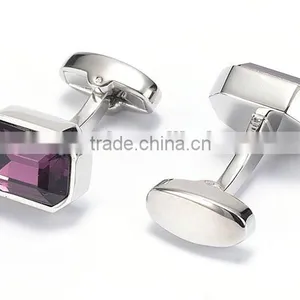 Violet Stone in Round Cufflinks thumbnail-1