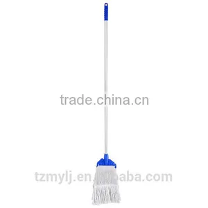 320g Cotton Looped Ends Cotton Floor Cleaning Mop With Plastic Clip 1.2m Handle thumbnail-1