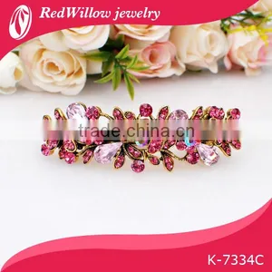 Wholesale Fashionable Gold Metal Rhinestone Hair Barrettes thumbnail-1