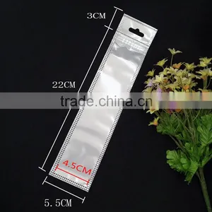 White Plastic Bag Nylon Cotton Zipper Pouch thumbnail-2