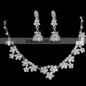 Crystal Wedding Bridal Accessories Crown,Necklace,Earring Set Handmade Jewelry thumbnail-6