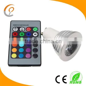 CE MR16 GU10 E27 Rgb Spotlight Led 3W With IR Remote Control thumbnail-2