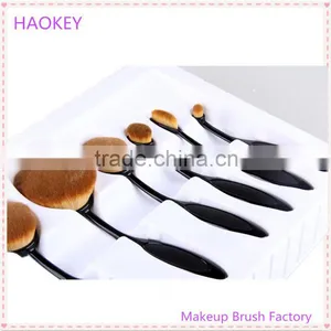 10PC/Set Pro Toothbrush Shaped Eyebrow Foundation Power Face Eyeliner Lip Oval Cream Puff Brushes Makeup Beauty Tools Set thumbnail-3
