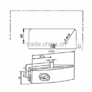 Glass Double Door Clamp Lock Patch Fitting Locking Hardware Quality Choice thumbnail-3