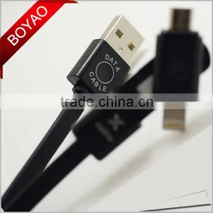 2016 Fashion Design 360 Degree Rotating 2 in 1 USB Cable, 2 in 1 USB Data Cable With 2 Connectors for Samsung for Iphone thumbnail-2