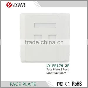 LY-FP179-2P 86 Standard 2 Port Anti Dust Wall Mount Face Plate thumbnail-1