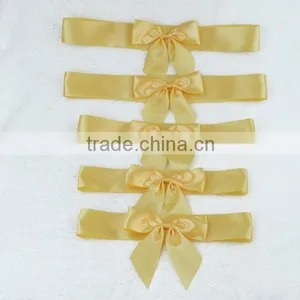 Custom Pre-tied Satin Ribbon Bow With Elastic Band for Gift Box thumbnail-1