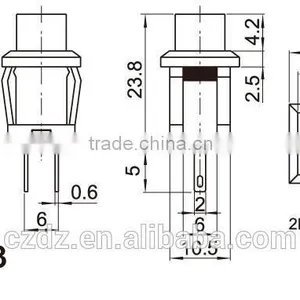 3pin Rocker Switch With Waterproof Cap,Copper Contact Waterproof Electrical Rocker Switch for Electric Recliner thumbnail-6
