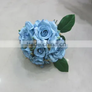 Hot Sale Silk Rose Flower Wedding Bouquets With Holder thumbnail-3