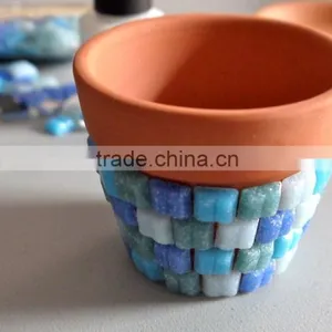 DIY Fun Flower Pot With Different Glass Mosaics thumbnail-1