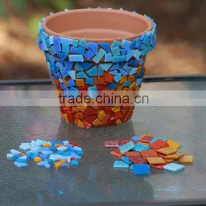 DIY Fun Flower Pot With Different Glass Mosaics thumbnail-2