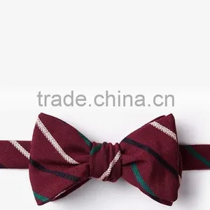 Simple Strip Wool Customized Double Side Mens Bow Tie Self Tie thumbnail-5