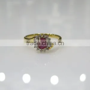 Gold Ruby Diamond Ring 2.450 Grams 0.46cts Ruby 0.15cts Diamond thumbnail-1