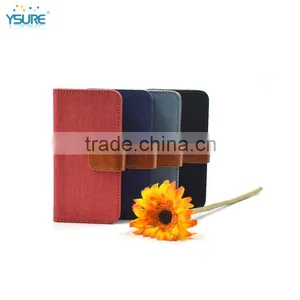 2015 New Design Unique Grid Pattern Denim Leather Case For Wiko Cink Slim 2 With Special Stand Back up thumbnail-5