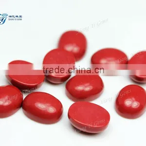 Xiangyi Gems Semi Precious Gemstones Oval Shape Cabochon Turquoise Loose Stones Red Turquoise Conchos thumbnail-2