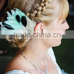 Leading Supplier CHINAZP 10-15cm Length Decorative Dyed Light Pink Stripped Coque Chicken Tail Feathers thumbnail-5