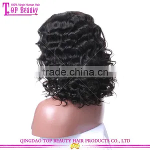 Most Popular Short Brazilian Hair Wigs 14" 150% Density Curly Wave Human Hair Short Bob Lace Front Wig thumbnail-5