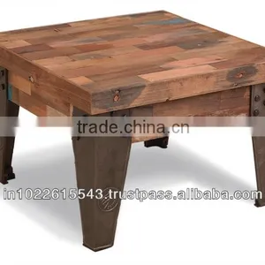 INDUSTRIAL COFFEE TABLE, WOODEN COFFEE TABLE, Reclaimed Wood Furniture thumbnail-1