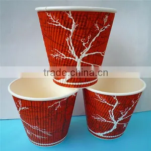 2016 New Design Customer Logo Ripple Wall Paper Cup for Wholesale thumbnail-3