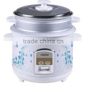 Cylinder Straight Type Electric Rice Cooker Blue Flower With Steamer thumbnail-1