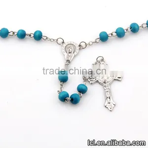 Low Price Wood Bead Necklace, Hot Sale Cross Pendant Necklace thumbnail-3