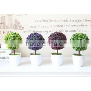 Fake Plants Ball Leafs Trunk Artificial Fake Plants Plastic Fabric Home Table Decor Potted thumbnail-1