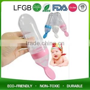 90ml Food Grade Soft Silicone Baby Rice Cereal Spoon Feeding Bottle Squeezing Pacifier thumbnail-3