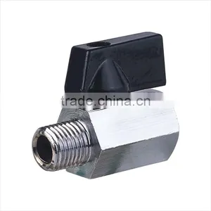 Brass Ball Valve With Size of 1/4" 3/8"1/2" Female and Male Thread ,valve Ball With Nipple or Chrome Planted thumbnail-2
