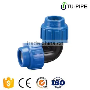 Agricultural Irrigation Pipe PP Compression Fittings 90 Degree Elbow thumbnail-1