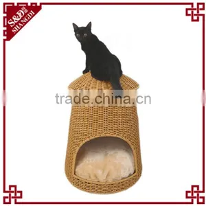 S&D Wholesale Plastic Rattan Cat House Cat Bed Cat Furniture Pet Bed Made in P.r.c thumbnail-1