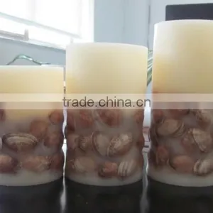 Flameless Led Candles Christmas Decrative Led Real Wax Candles With Shells Led Shells Candles thumbnail-1