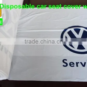Wholesale LDPE White Color Printing VW Logo Waterproof and Two Pockets 500pcs per Roll Plastic Disposable Car Seat Cover thumbnail-3