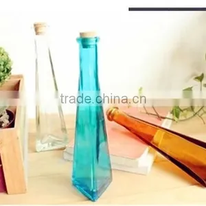 Triangle Glass Flower Vase,beverage Bottle(HLTH-019) thumbnail-3
