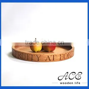 Rounded Wooden Tray Wooden Fruit Plate thumbnail-1