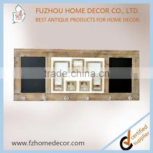 Wooden Wall Blackboard With Mutiple Photo Frame and Metal Hook thumbnail-1