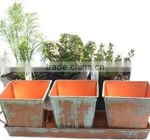 Copper Patina Trio Planter Kit, Mini Garden Kit, Indoor Grow Kit thumbnail-1