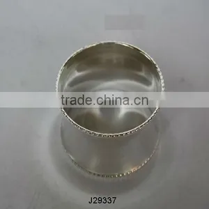 Fluted Border Brass Napkin Ring With Silver Plating thumbnail-1