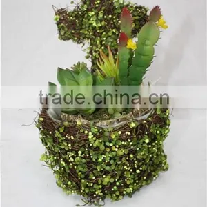 Topiary Rattan Planter Pot With Cross thumbnail-1