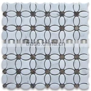 MM-CV295 Premium Wall Natural Stone Marble Flower Patterns Mosaics thumbnail-2