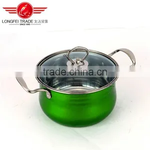 Hot Selling 5pcs Colorized Drum-shaped Stainless Steel Soup Pot Kitchen Cookware With Decal thumbnail-3