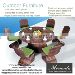 9055 New Blue Cushion Luxury Design Outdoor Patio and Garden PE Rattan/wicker Dining Set thumbnail-1