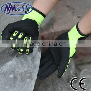NMSAFETY 13g Sandy Nitrile Coated TPR Gloves Mechanic Impact Gloves thumbnail-1